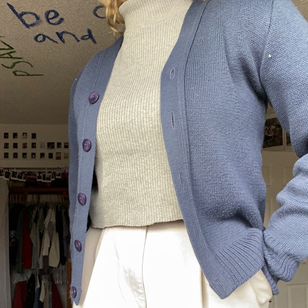 navy blue cardigan